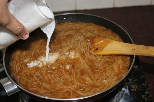 pour second extract coconut milk