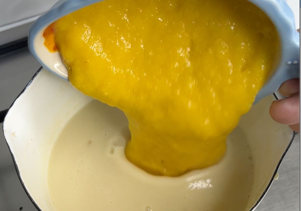 add in mango puree