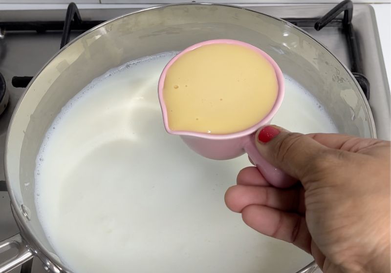 add condensed milk to milk