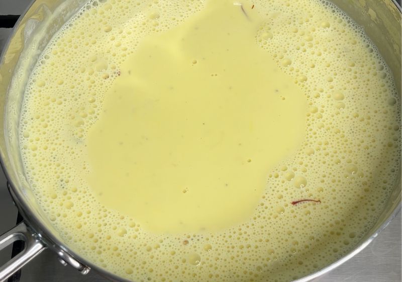 saffron colour infused in milk