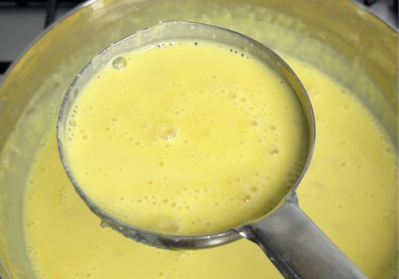 ladleful of hot badam milk