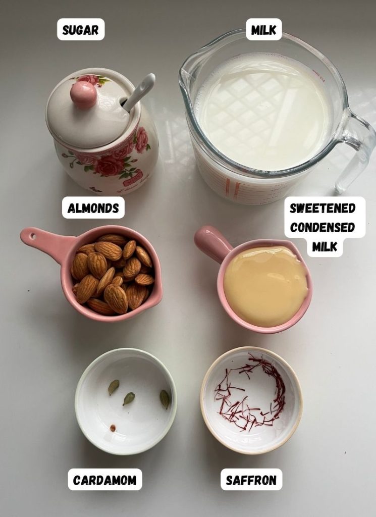 ingredients for making badam milk