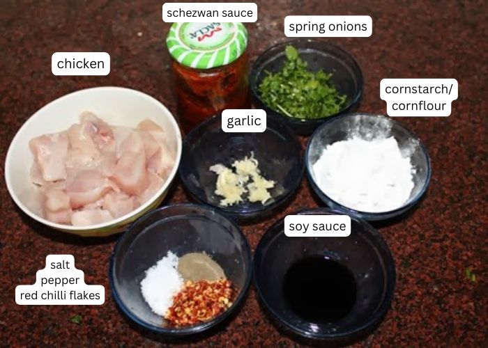 ingredients for Schezwan Chicken Recipe