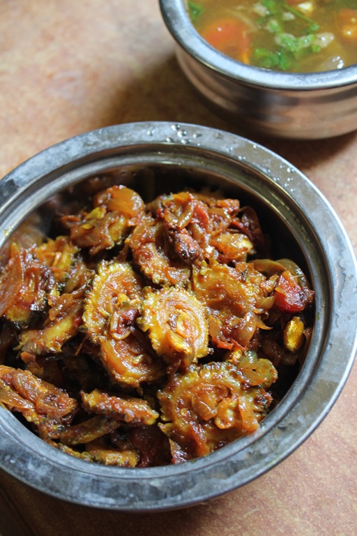 Bitter Gourd Masala Recipe   Pavakkai Masala Recipe - 32