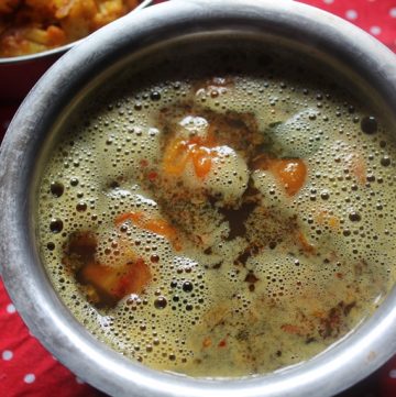 Coconut Milk Rasam Recipe   Thengai Paal Rasam Recipe - 36