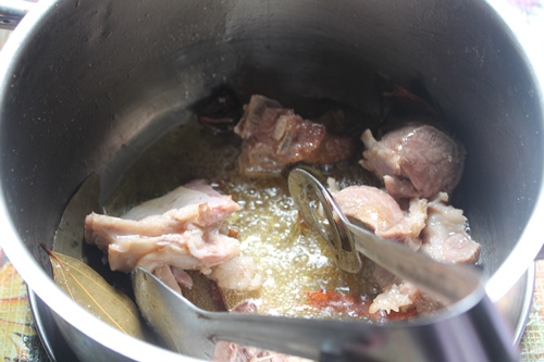 sear the mutton in the ghee