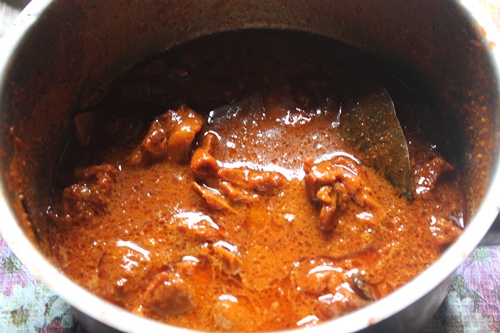 rogan josh is cooked with a layer of oil on top