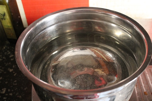 bring water to boil in a large pot.