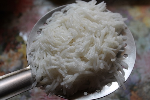 cooked basmati rice till al dente