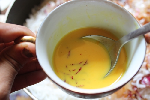 saffron soaked with milk