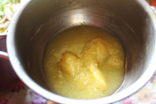 heat ghee in a sauce pan