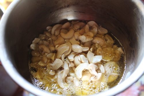 add in cashews in ghee