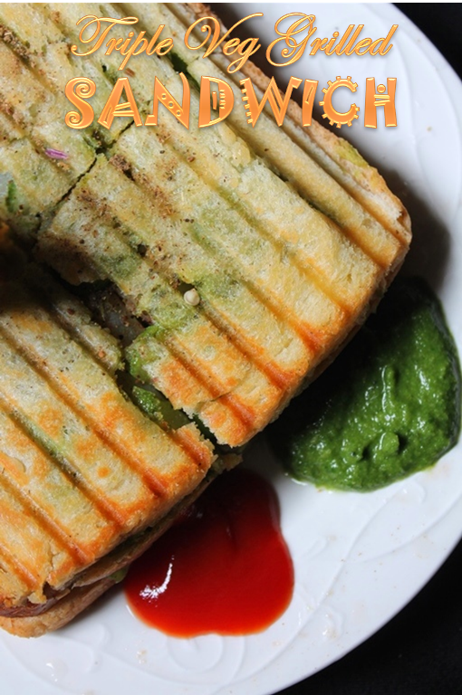 Veg Grilled Sandwich Recipe - Swasthi's Recipes