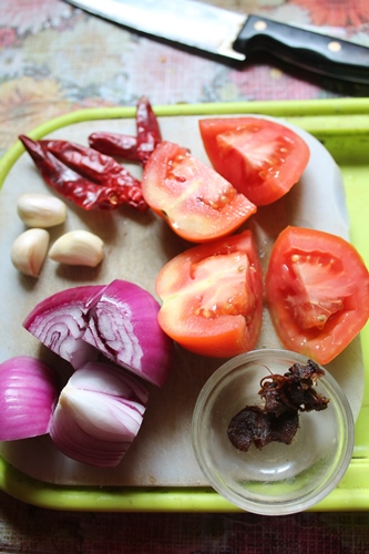 onion tomato chopped and ready to be cooked