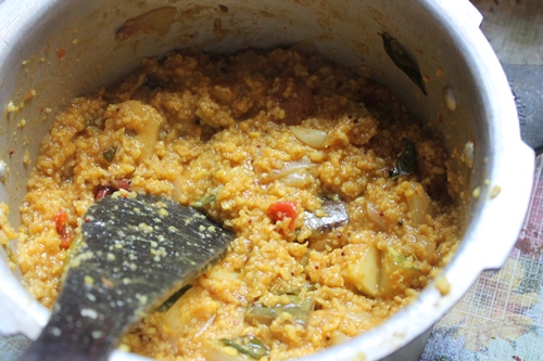 Kuthiraivali Sambar Sadam Recipe   Millet Sambar Rice Recipe - 72