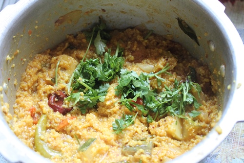 Kuthiraivali Sambar Sadam Recipe   Millet Sambar Rice Recipe - 19