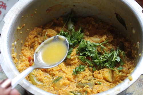 Kuthiraivali Sambar Sadam Recipe   Millet Sambar Rice Recipe - 40