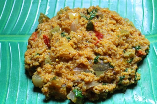Kuthiraivali Sambar Sadam Recipe   Millet Sambar Rice Recipe - 73