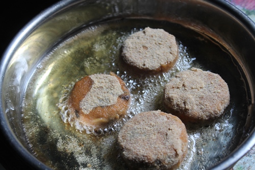 drop cutlet in oil and fry till golden