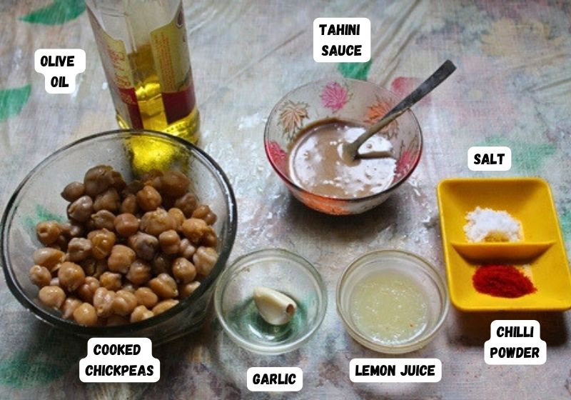 ingredients for making hummus