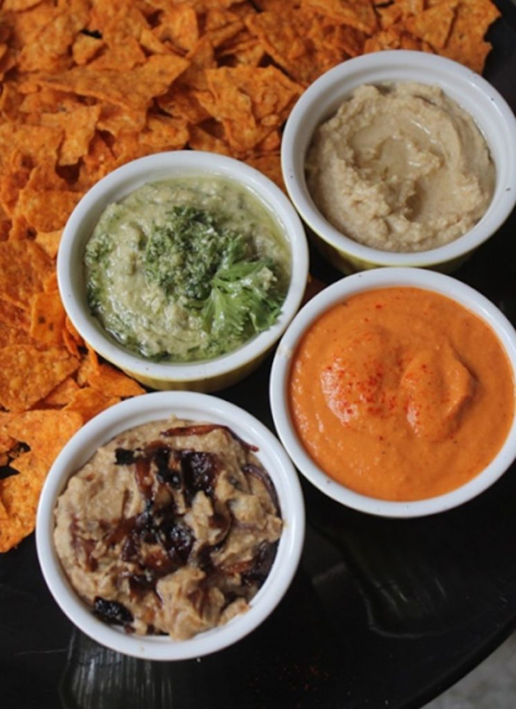 hummus platter with chips