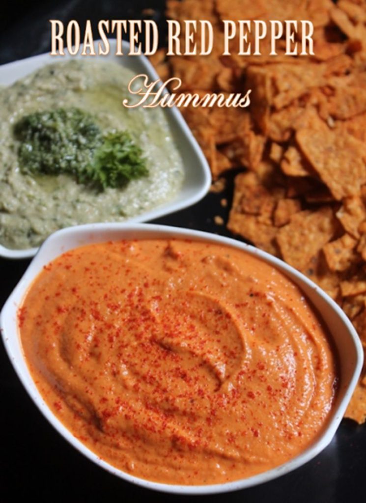 roasted red pepper hummus is ready