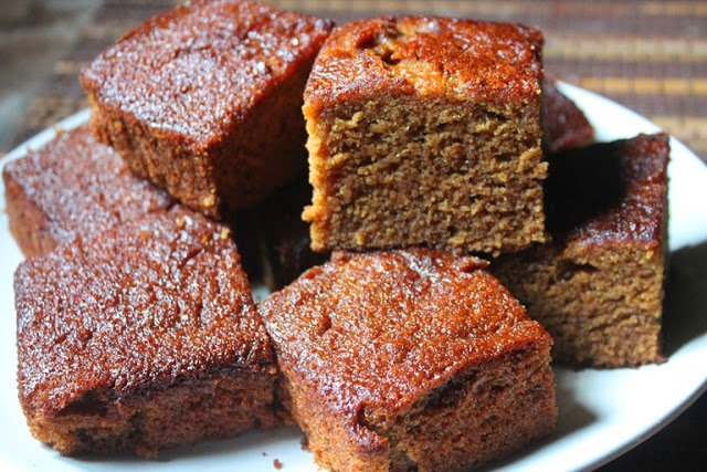 Gingerbread cake served on a plate