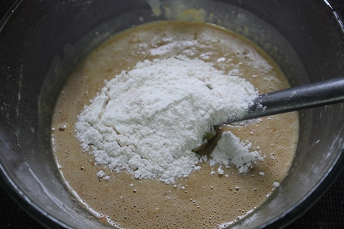 add in ⅓rd of the dry ingredients