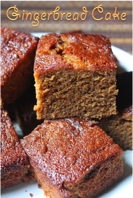 Gingerbread stacked on a serving plate