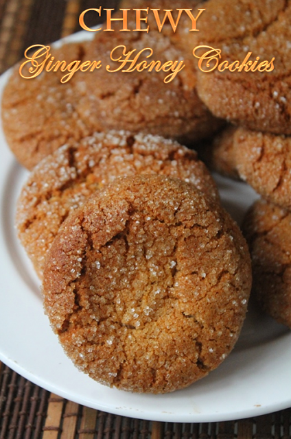 Chewy Ginger Honey Cookies Recipe - Soft Ginger Cookies Recipe - Yummy ...