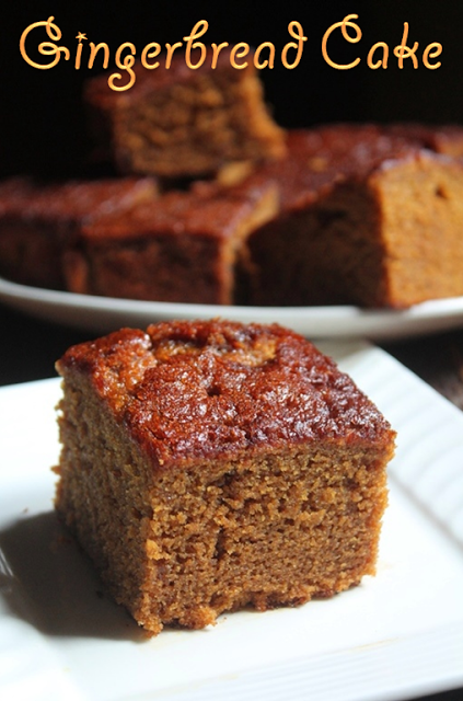 Gingerbread cake sliced and served