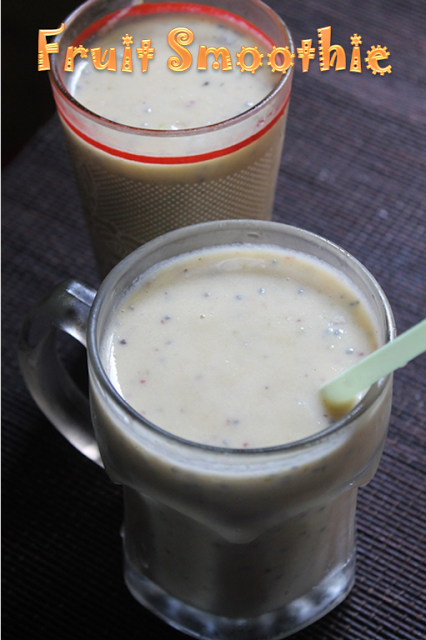 serving of mixed fruit smoothie