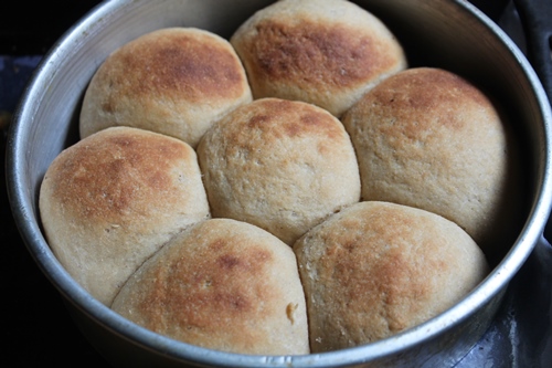 Whole Wheat Dinner Rolls Recipe  with   without eggs  - 34
