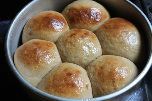 Whole Wheat Dinner Rolls Recipe  with   without eggs  - 82