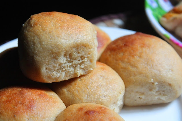 Whole Wheat Dinner Rolls Recipe  with   without eggs  - 19