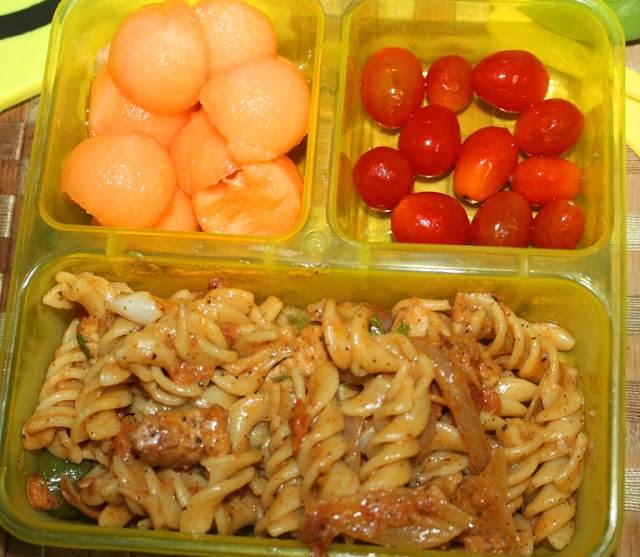Cajun Chicken Pasta - Kids Lunch Box Ideas 3 - Yummy Tummy