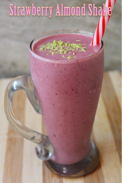 Strawberry Almond Milkshake Recipe