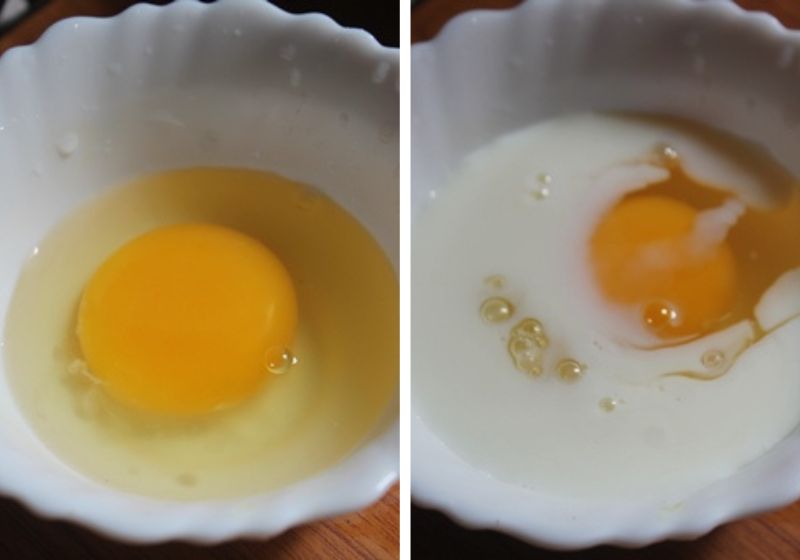 mix egg with milk