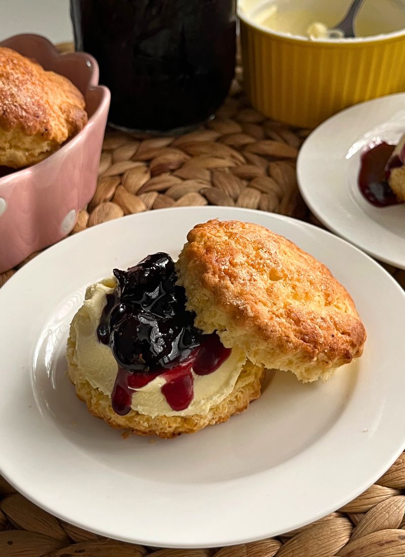 scones with clotted cream and jam