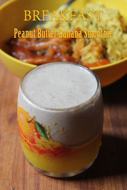 Banana Peanut Butter Smoothie ready to enjoy