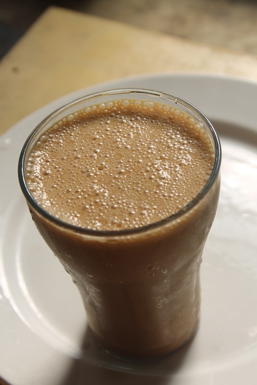 banana smoothie in a cup