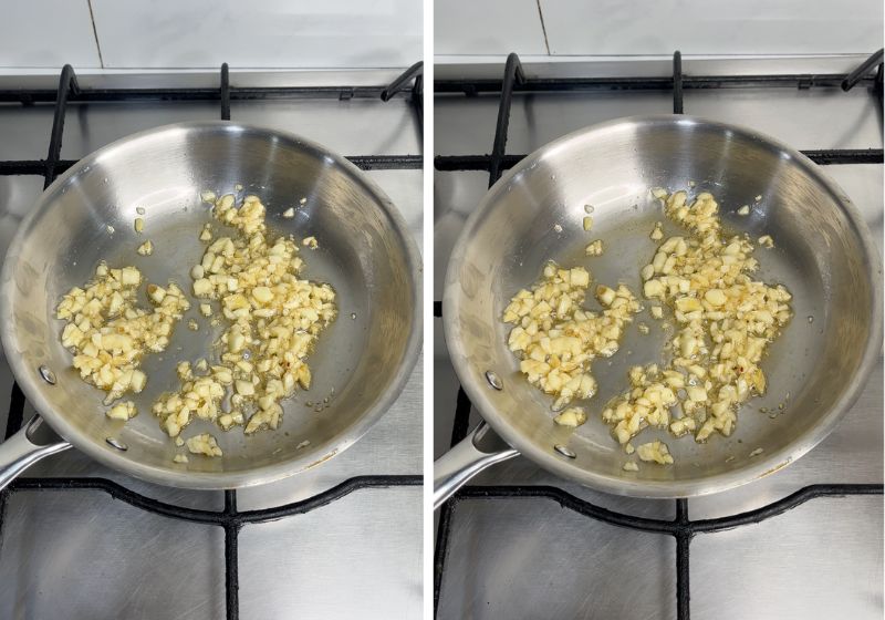 saute garlic till golden