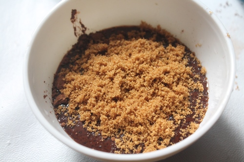 add brown sugar over the pudding