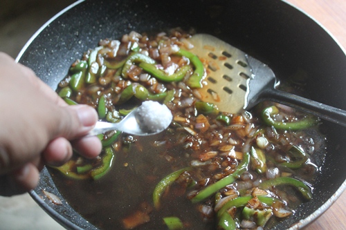 Chilli Mushroom Gravy Recipe   Indo Chinese Recipes - 76