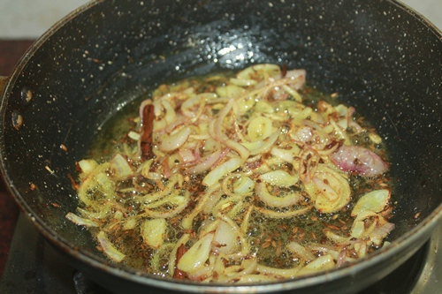 cook onions till golden brown