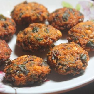 Keerai Vadai Recipe   Spinach Paruppu Vada   Parippu Vadai Recipe - 63