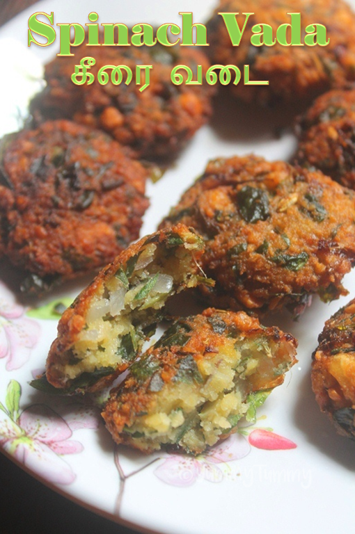 Keerai Vadai Recipe   Spinach Paruppu Vada   Parippu Vadai Recipe - 72