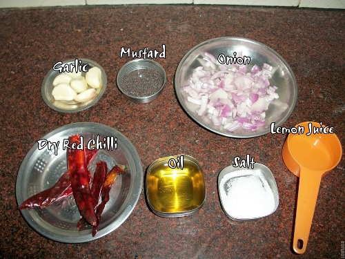 Chilli Lemon Chutney ingredients