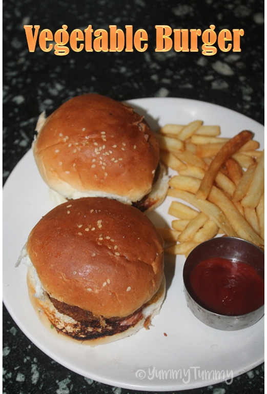 Indian Style Vegetable Burger Recipe   Veg Cutlet Burger Recipe - 26
