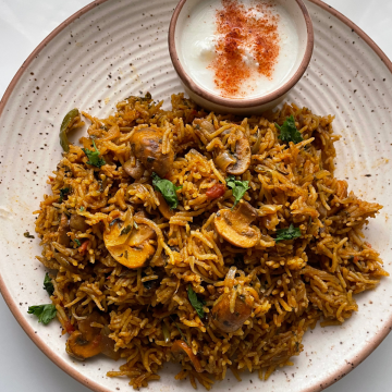 Mushroom Biryani Recipe - Swasthi's Recipes